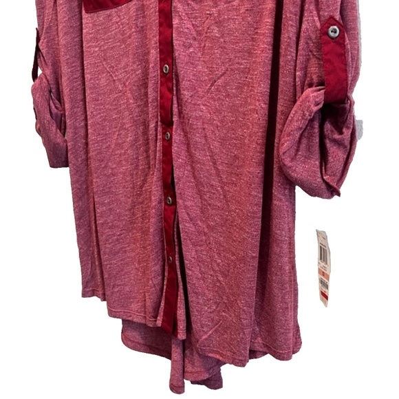 (NWT) Style & Co Women's Utility Shirt Dress, Deep Scarlet Plus Size 2X - Picture 4 of 7